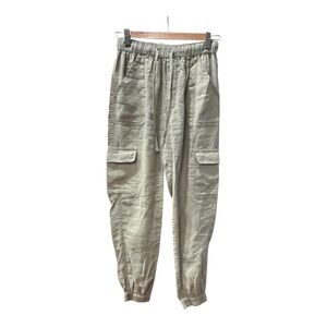 Nicole Miller New York 100% Linen Cargo Jogger Pants Size Small